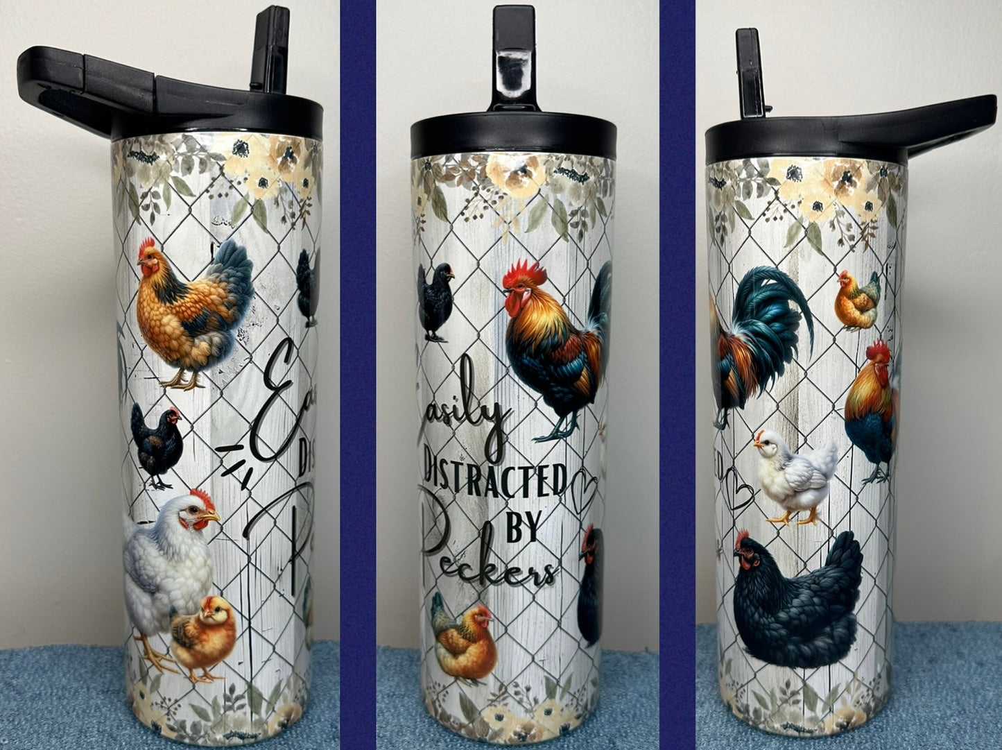 Easily Distracted by peckers chicken tumbler