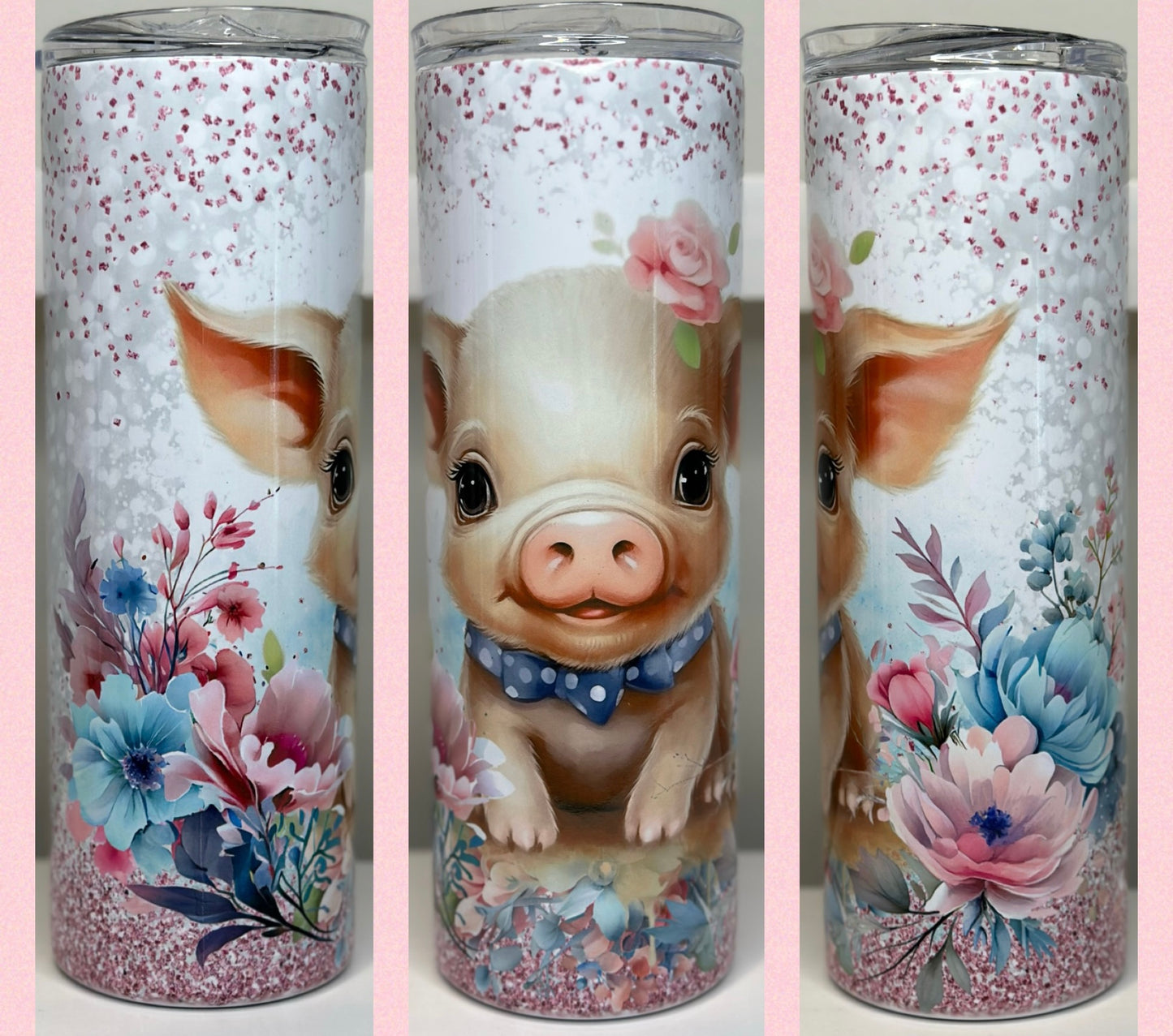 Floral Piglet 20oz Tumbler