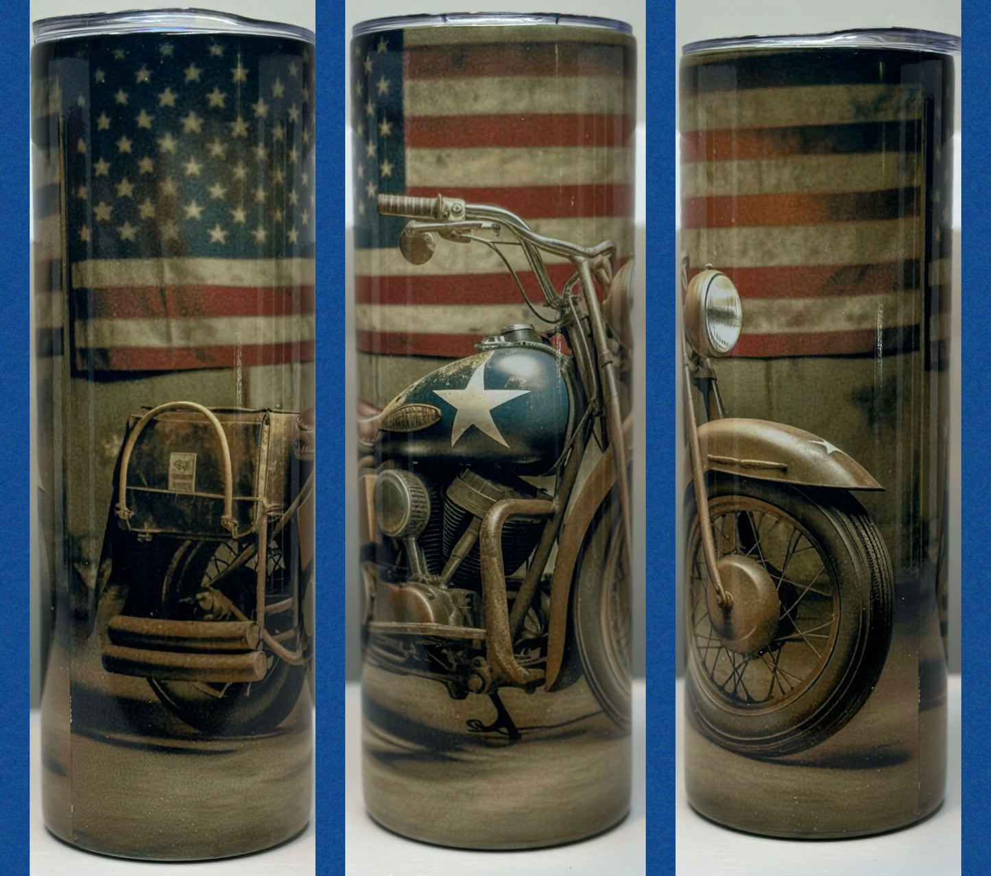Flag motorcycle 20oz Tumbler