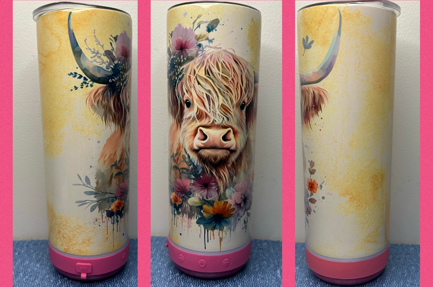 Highland Cow 20oz Bluetooth Speaker tumbler