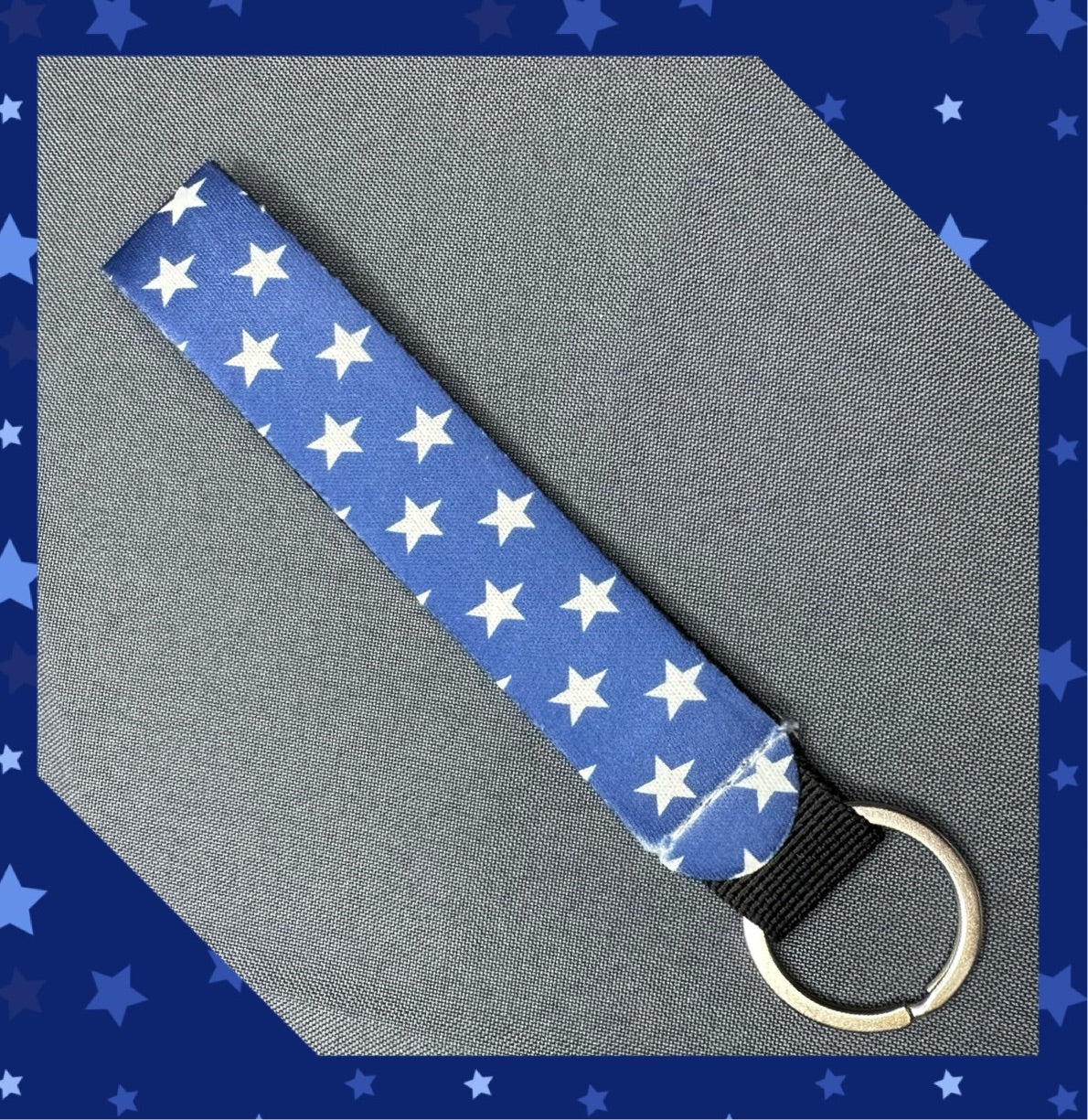 Blue Star wristlet keychain