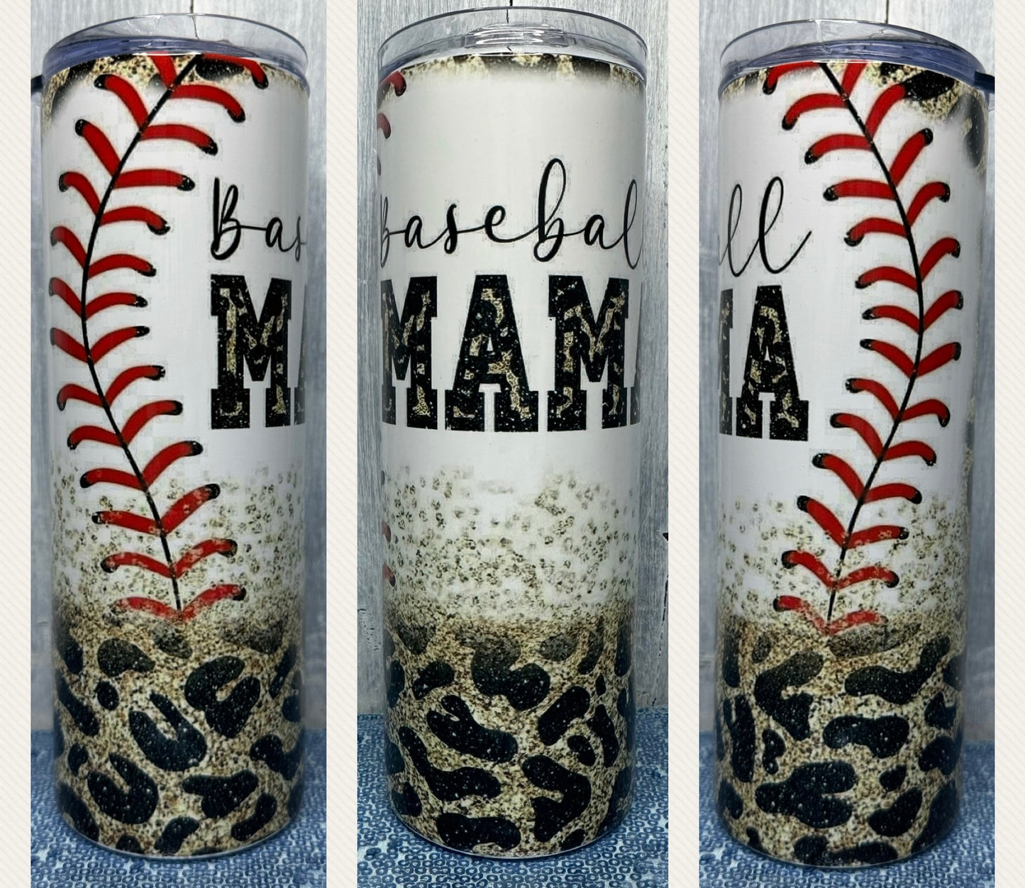 Cheetah baseball Mama 20 oz tumbler