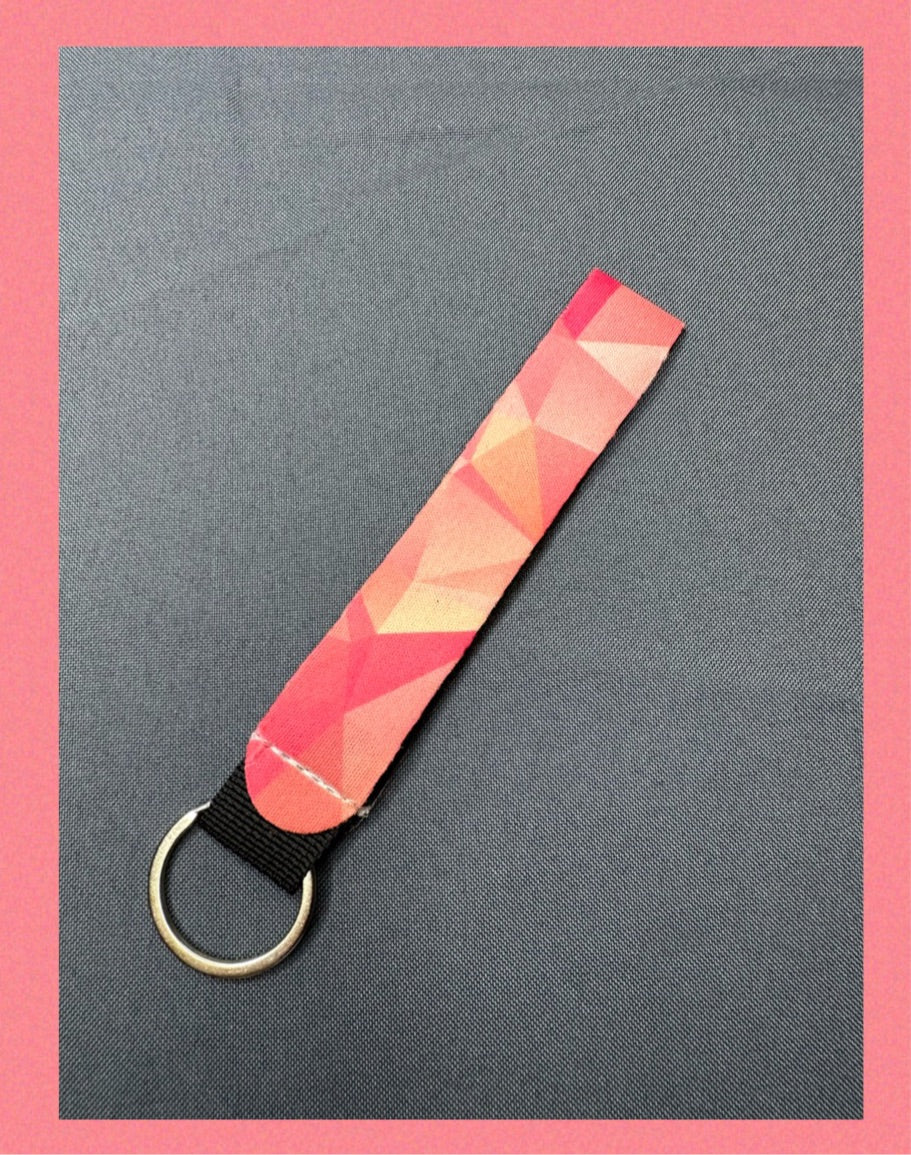 Pink & Yellow wristlet keychain