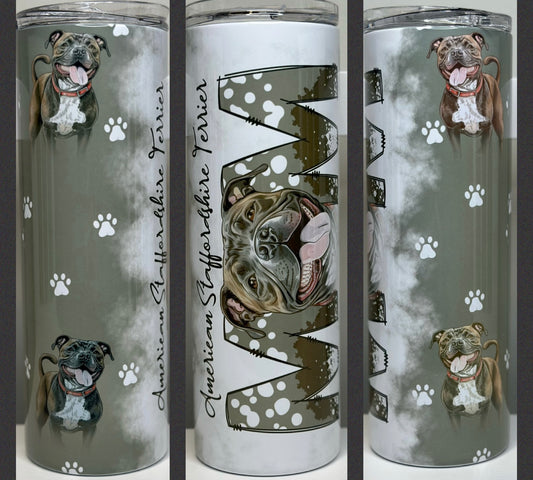 American Staffordshire Terrier Dog Mom 20oz Tumbler