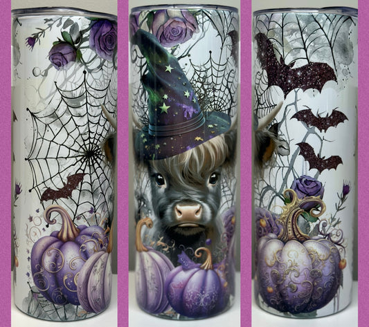 Halloween highland cow 20oz tumbler