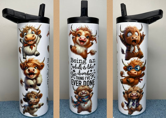 Highland cow “Adulting is the dumbest thing I’ve ever done”