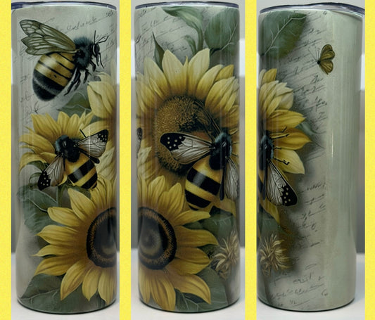 Bumble bee Sunflower 20oz tumbler