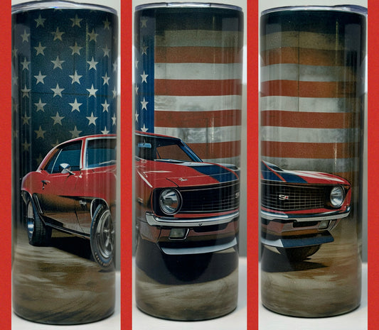 Classic car flag 20oz tumbler