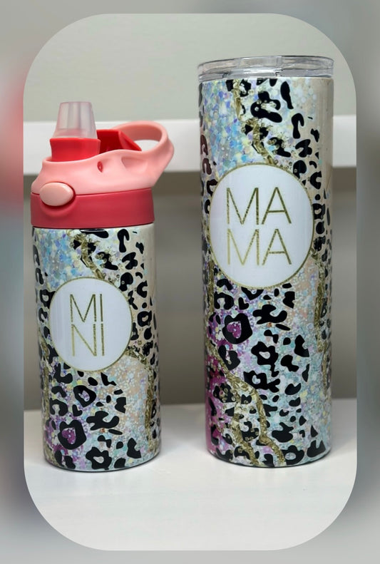 Pastel Cheetah Print Mama & Mini Set