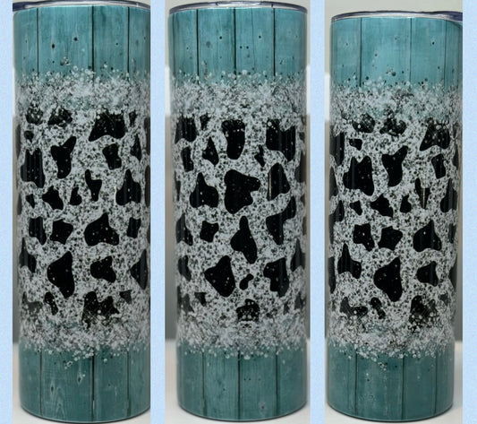 Teal cow print 20oz Tumbler