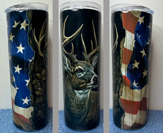 Buck American Flag 20oz tumbler