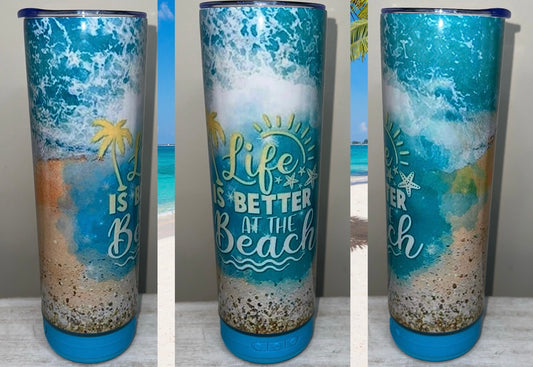 Life is better @ the beach 20oz Speaker Tumbler
