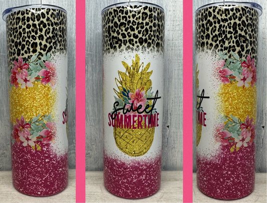 Sweet summertime pineapple 20oz tumbler