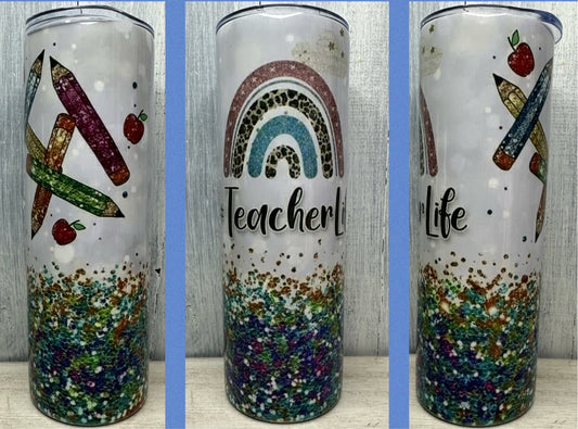 Teacher life pencil 20oz tumbler