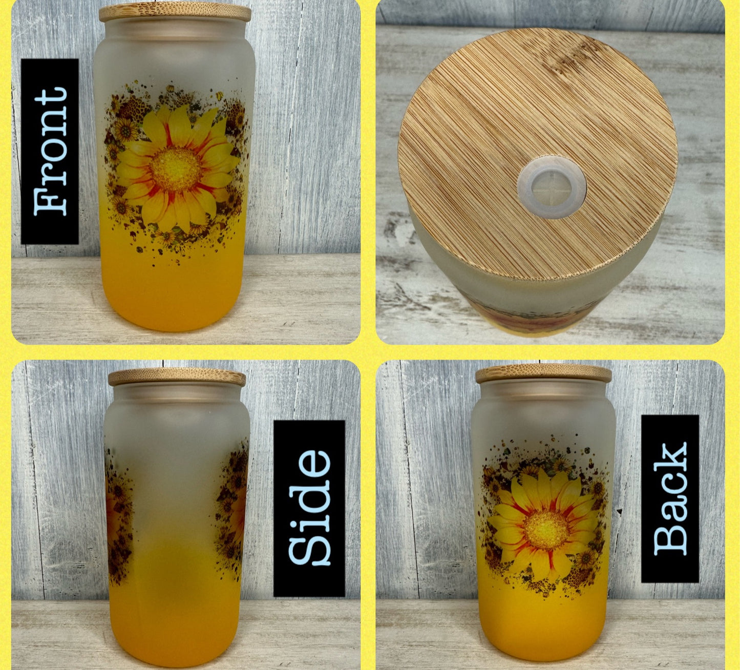 Sunflower glass cup