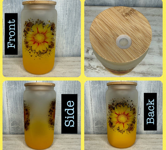 Sunflower glass cup