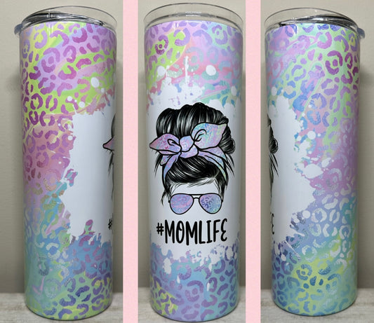 Pastel Cheetah Print #MOMLIFE 20oz Tumbler