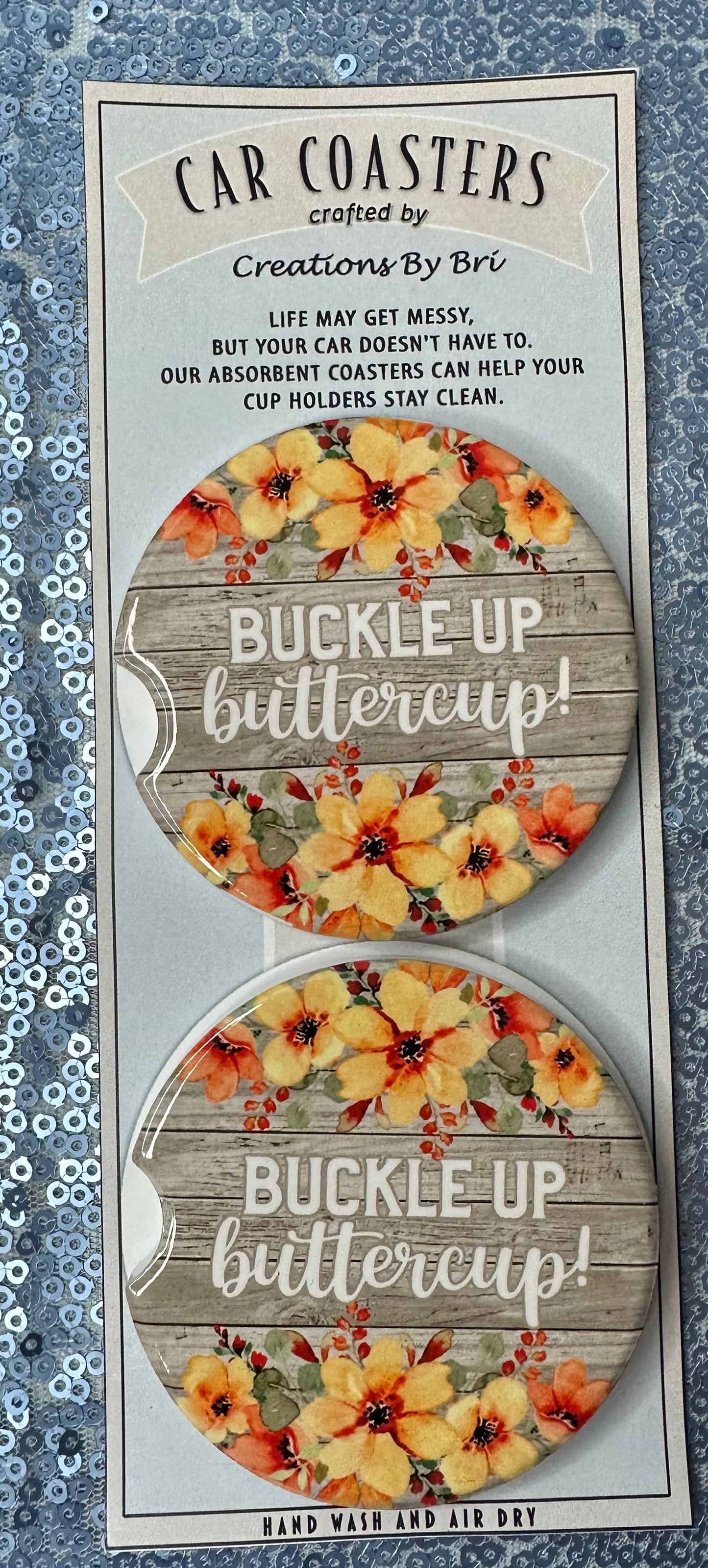 Buckle up car coasters