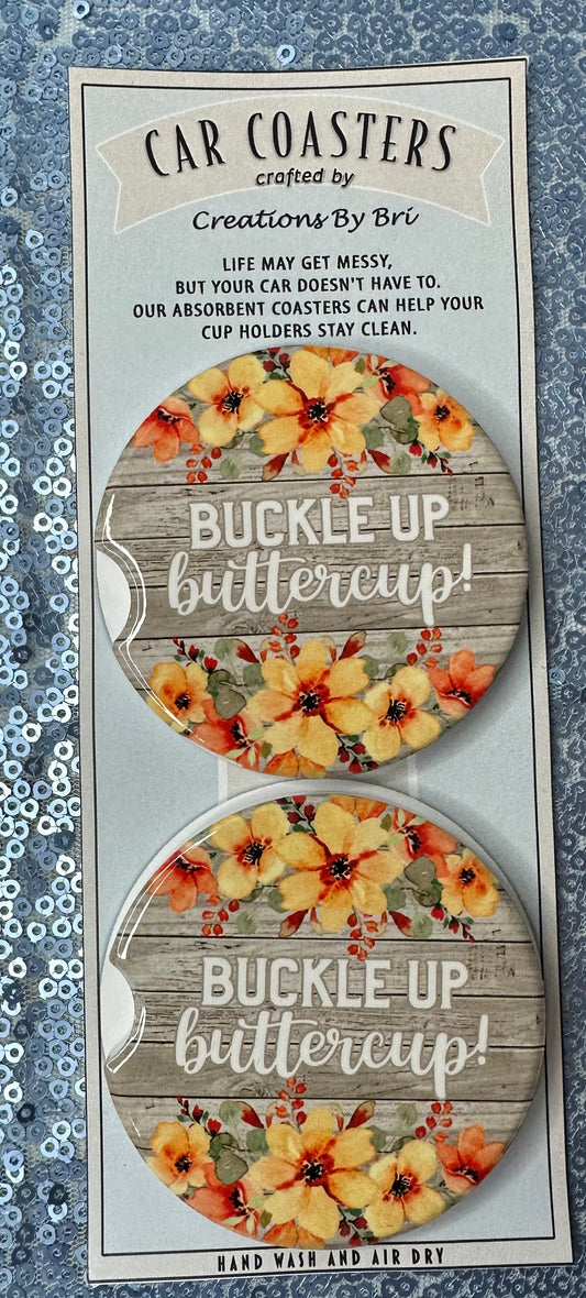 Buckle up car coasters
