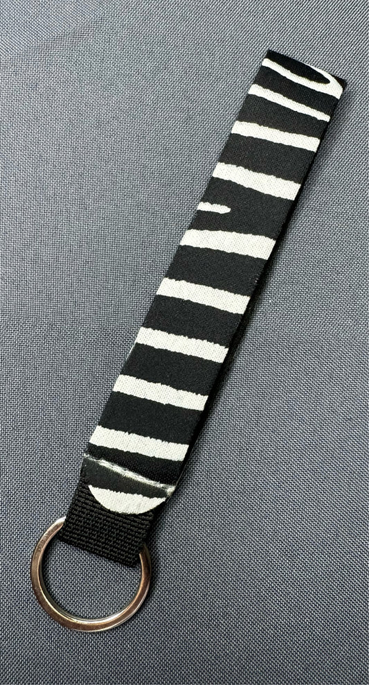 Zebra wristlet keychain