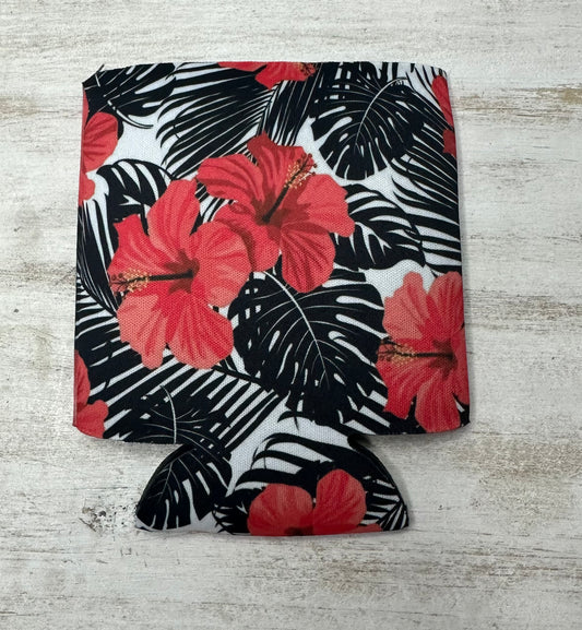 Hibiscus can koozie
