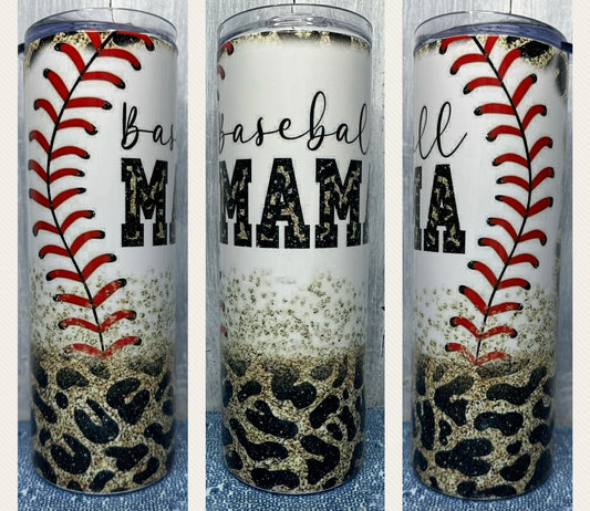 Cheetah baseball Mama 20 oz tumbler