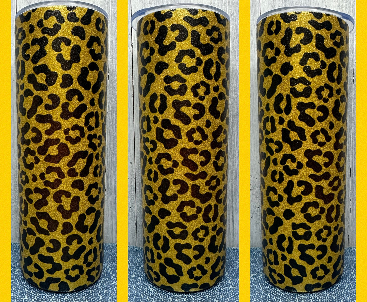 Glitter cheetah print 20oz tumbler