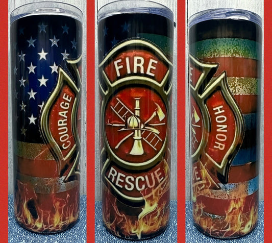 Fire rescue 20oz tumbler