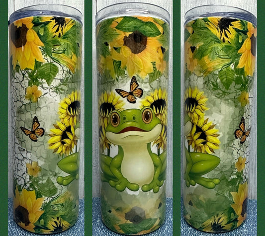 Sunflower frog 20oz tumbler