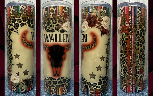 Bull skull wallen 20 oz tumbler