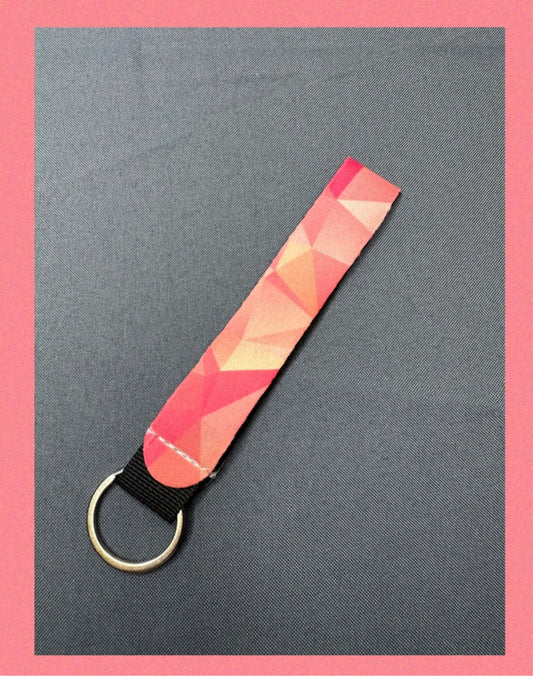 Pink & Yellow wristlet keychain
