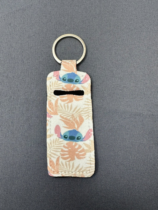 Stitch chapstick holder keychain