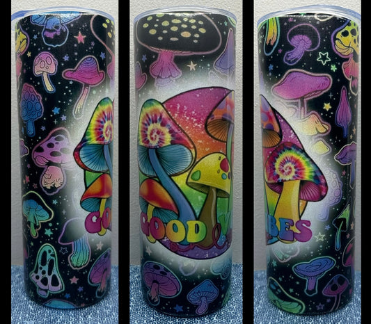Good vibes 20oz holographic tumbler